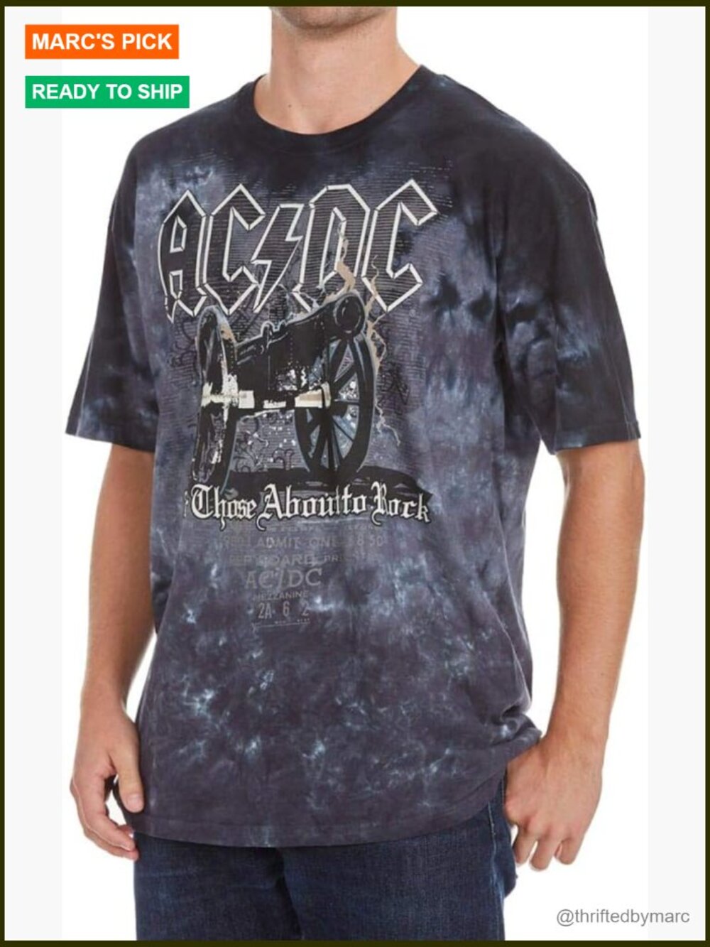 Men's Ac/Dc Cannon Graphic Cotton T-Shirt Regular Fit Short Sleeve